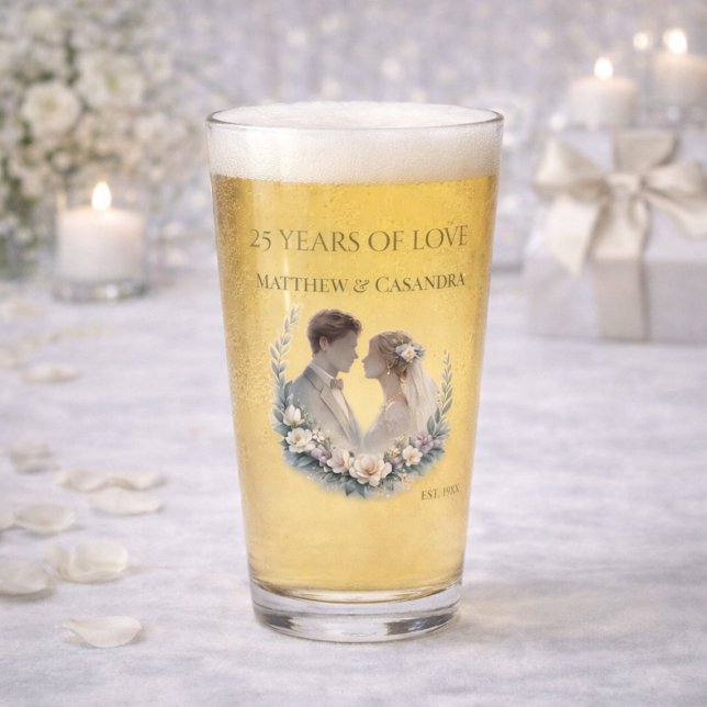 Copo De Pint Celebração de Bodas de Prata de 25 Anos (Criador carregado)