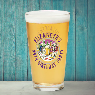 Copo De Pint Celebração do Vidro de Aniversário do 80 de Idade