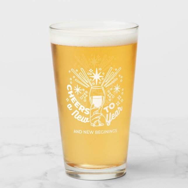 Copo De Pint Celebrar Nova Ilustração de Vidro de Começo (Frente (Preenchido))