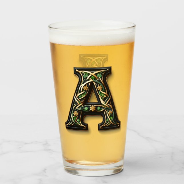 Copo De Pint Celtic Monogram Pint Glass (Frente (Preenchido))