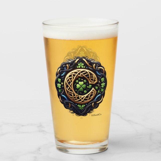 Copo De Pint Celtic Monogram Pint Glass (Frente (Preenchido))