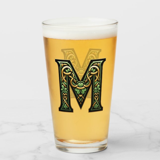 Copo De Pint Celtic Monogram Pint Glass (Frente (Preenchido))