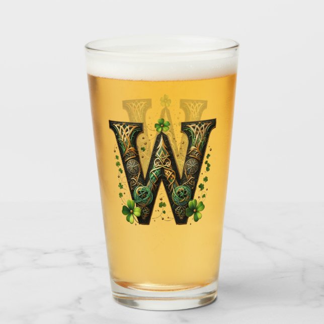 Copo De Pint Celtic Monogram Pint Glass (Frente (Preenchido))