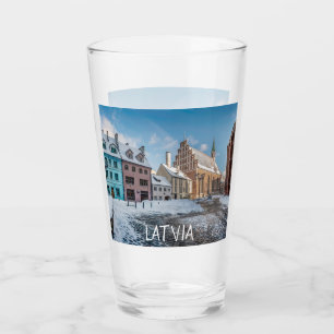 Copo De Pint Centro de cidade de inverno de neve em Riga, Letón