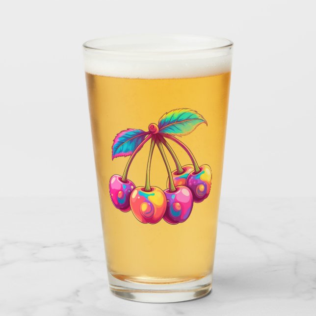 Copo De Pint Cerejas coloridas (Frente (Preenchido))
