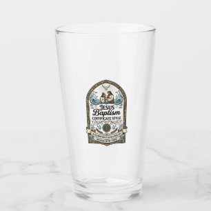 Copo De Pint Certificado de Batismo de Jesus Estilo Certificado