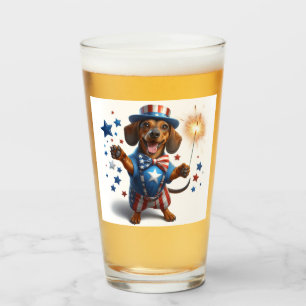 Copo De Pint Cerveja Dachshund 4 de Julho