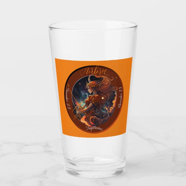 Copo De Pint Cerveja Datada Personalizável Zodiac Sagittarius (Frente)