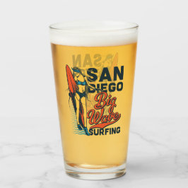 Copo De Pint Cerveja de Surf Big Wave de San Diego