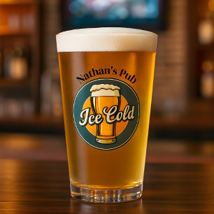 Copo De Pint Cerveja Gelada Vintage Nome ou Texto Personalizado