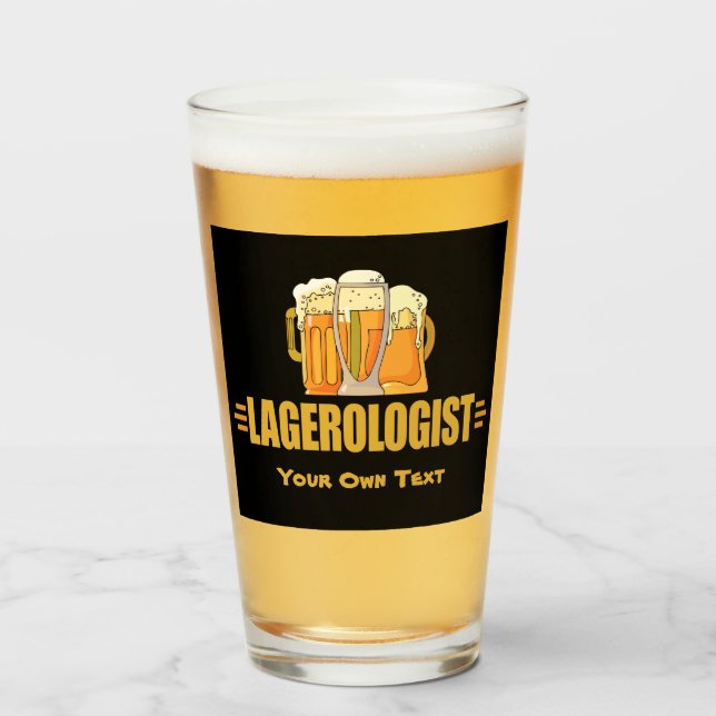 Copo De Pint Cervejeiro Divertido Lagerologista (Frente (Preenchido))