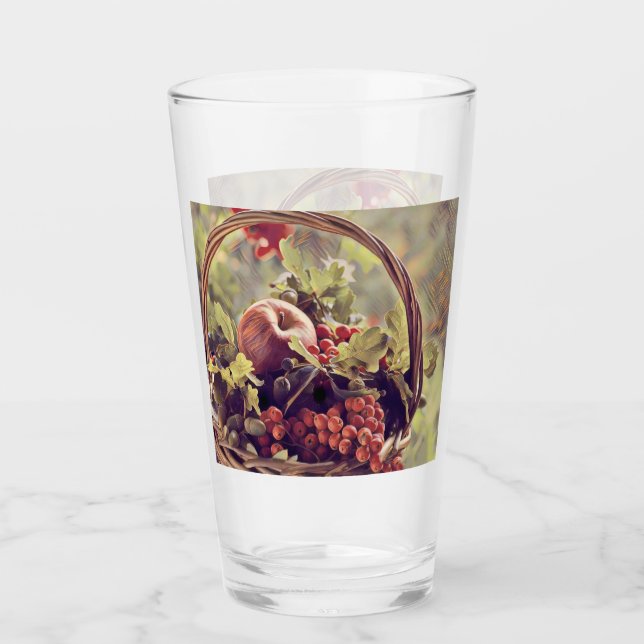 Copo De Pint Cesto de queda de maçãs frutas (Frente)