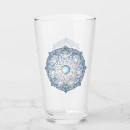 Copo De Pint Céu azul e floco de neve cerâmico