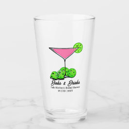Copo De Pint Chá de Bebê de Pickleball Coquetel Rosa Personaliz