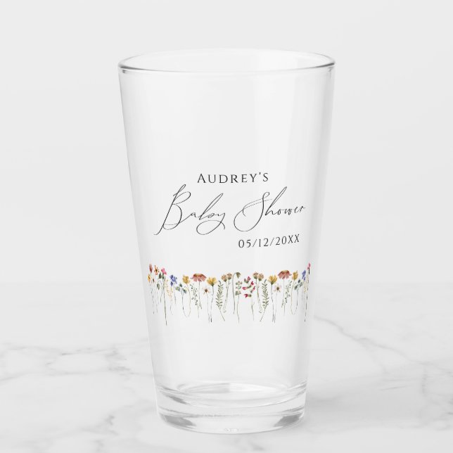 Copo De Pint Chá de fraldas de flor selvagem colorido (Frente)