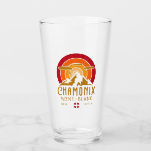 Copo De Pint Chamonix França Retro Sunset Skiing Souvenirs 80s