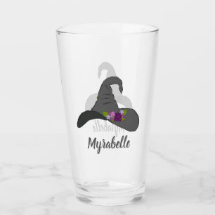 Copo De Pint Chapéu da Bruxa Negra com Flores Personalizadas
