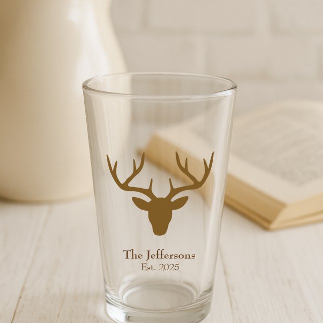 Copo De Pint Charme rústico da cabeça dos veados (Criador carregado)