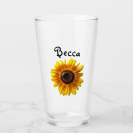 Copo De Pint Cheerful Yellow Sunflower with Bee Personalized