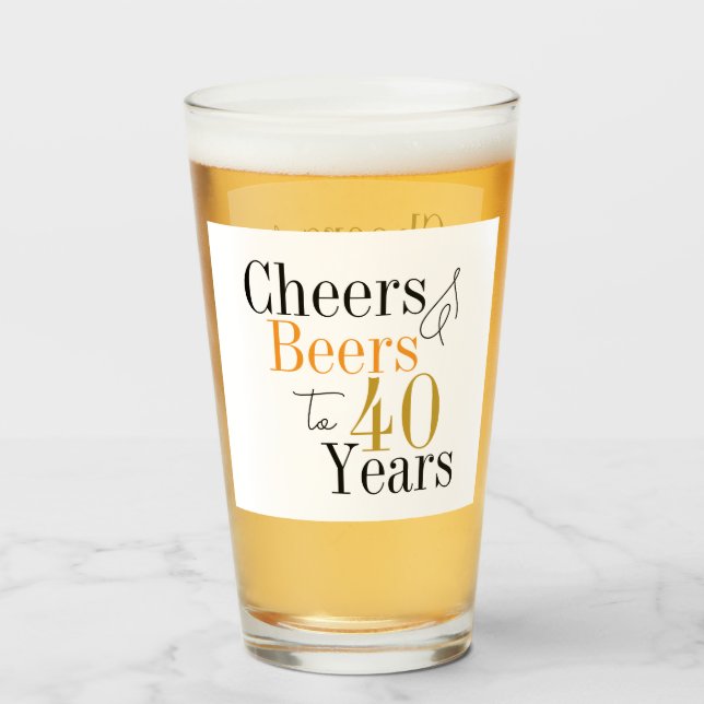 Copo De Pint Cheers and Beers aniversário de 40 anos (Frente (Preenchido))