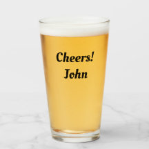 CHEERS Beer Glass YOUR NAME Birthday Gift
