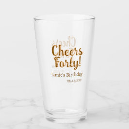 Copo De Pint Cheers forty orange brown calligraphy birthday nam