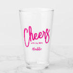 Copo De Pint Cheers Girls Galentines<br><div class="desc">Felicidades Garotas Galentinas Vidro Rosa,  Diversão e incrível VIDRO personalizado para uma festa de memória!</div>
