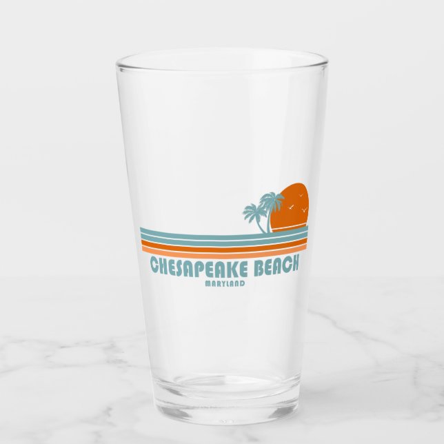Copo De Pint Chesapeake Beach Maryland Sun Palm Trees (Frente)