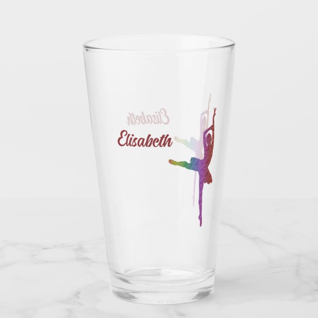 Copo De Pint Chic "I Love Balé" Silhouette Ballerina Glass (Frente)