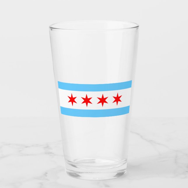 Copo De Pint Chicago Flag Pint Glass (Frente)