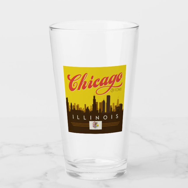 Copo De Pint Chicago Illinois Skyline (Frente)