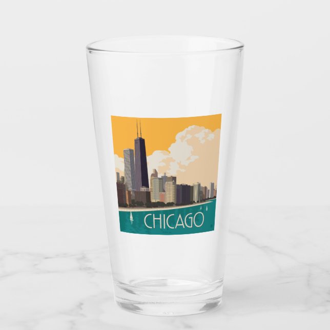 Copo De Pint Chicago | Linha Skyline Moderna (Frente)
