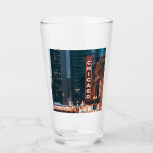 Copo De Pint Chicago - Símbolo Neon Illinois à noite