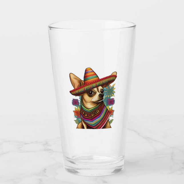 Copo De Pint Chihuahua Mexico Cinco de Mayo Funny Dog (Frente)