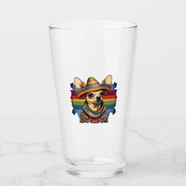 Copo De Pint Chihuahua Mexico Cinco de Mayo Funny Dog (Frente)