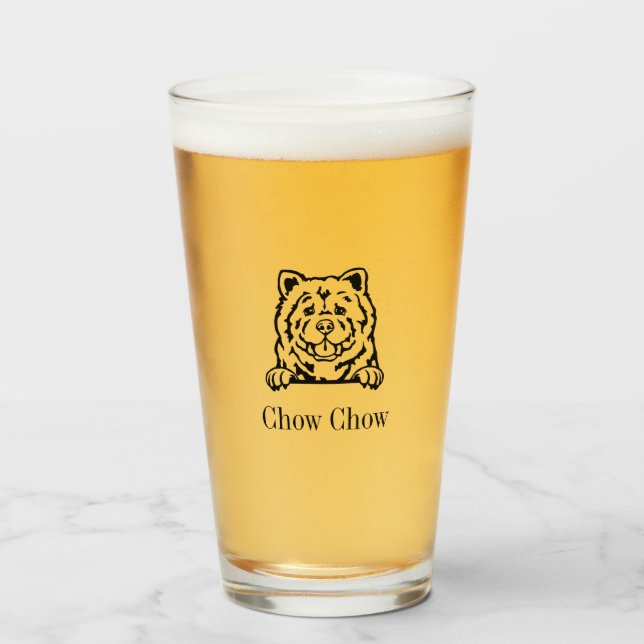 Copo De Pint Chow Chow Glass Tumbler (Frente (Preenchido))