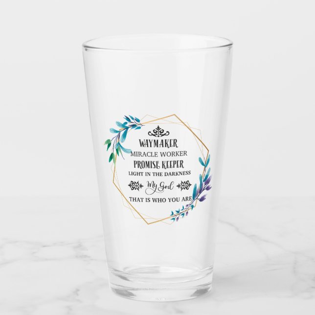 Copo De Pint Christian Blue Floral Wreath (Frente)