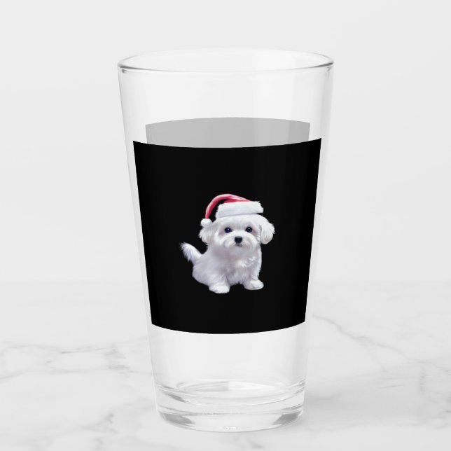 Copo De Pint Christmas Maltese - Perfect For Animal Lovers Clas (Frente)