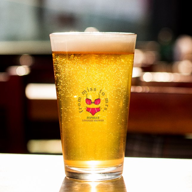 Copo De Pint Chuva de Lingerie de Senhorita para Senhora (Perfect glass for a lingerie shower celebration)