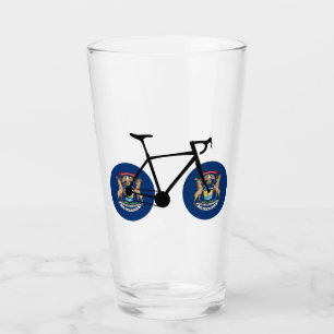 Copo De Pint Ciclismo de Bandeira do Michigan