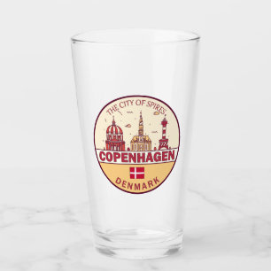 Copo De Pint Cidade de Copenhagen Dinamarca - Skyline Emblem