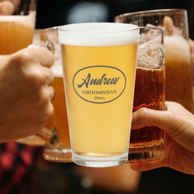 Copo De Pint Cinza Escuro Padrinho de casamento de Casamento Es (In Situ)