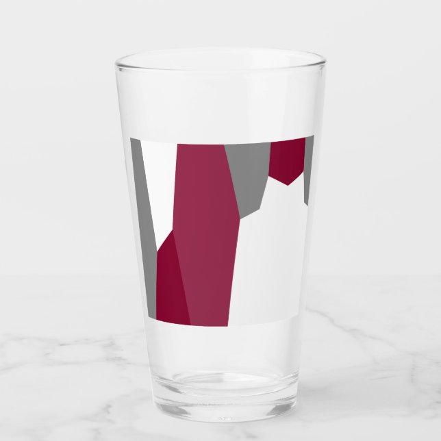 Copo De Pint Cinza rosa e Abstrato branca (Frente)