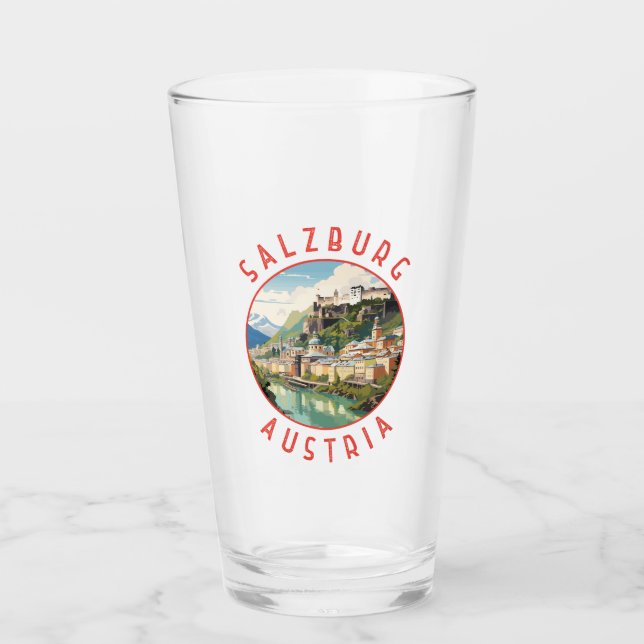 Copo De Pint Círculo Retrotraído de Salzburgo Áustria (Frente)