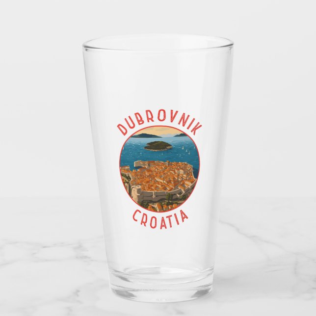 Copo De Pint Círculo Retrovissivo Dubrovnik Croácia (Frente)