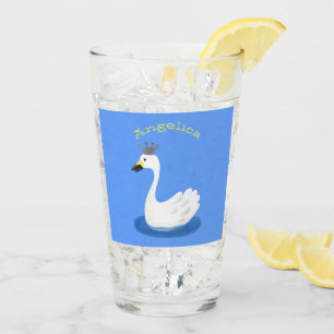 Copo De Pint Cisne branco bonito com desenho animado