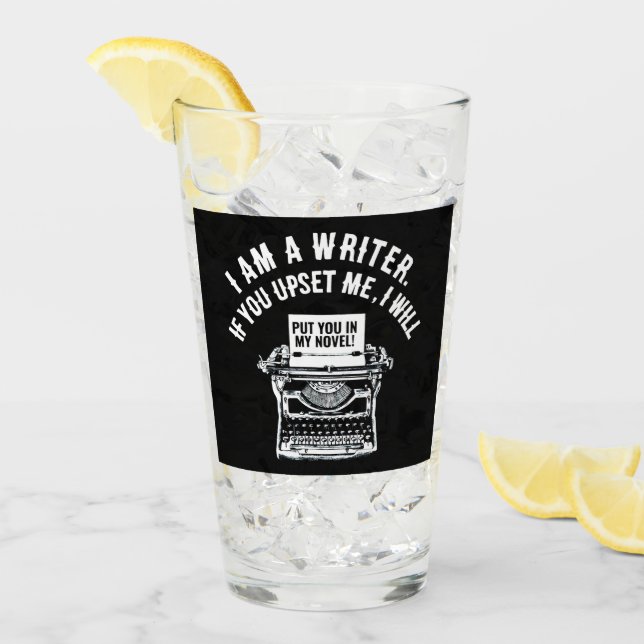 Copo De Pint Citação de Escritor Humoroso (Gelo frontal)