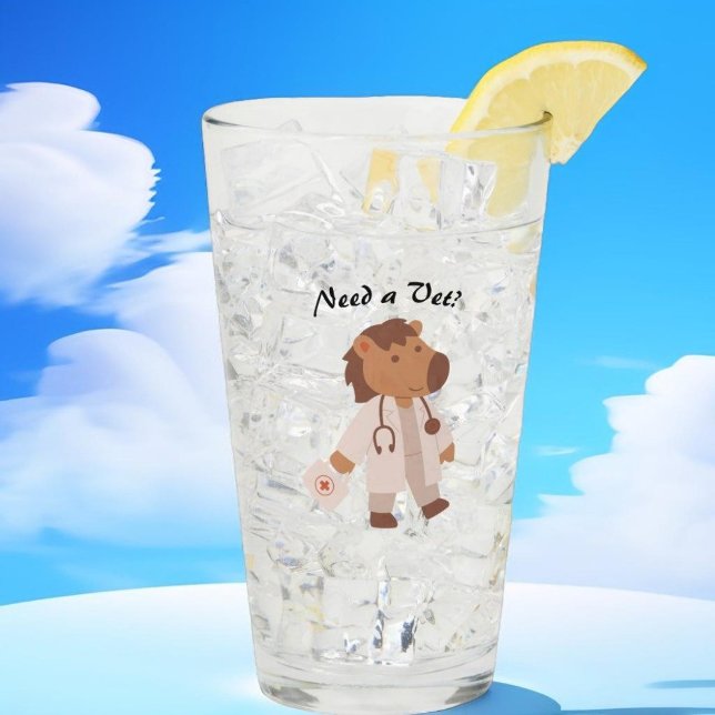 Copo De Pint Citação engraçada de humor de veterinário de cuida (Criador carregado)