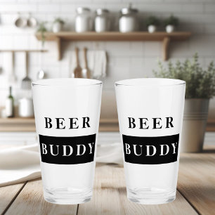 Copo De Pint Citação Moderna de Beer Buddy Black Engraçado