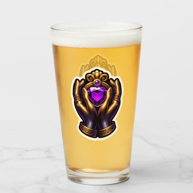 Copo De Pint Claddagh Pint Glass (Frente (Preenchido))